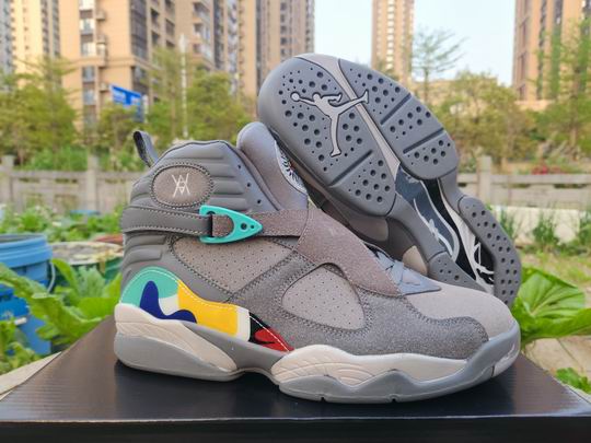 Air Jordan 8 Grey Blue Yellow Red Men's Basketball Shoes AJ8 Sneakers-28